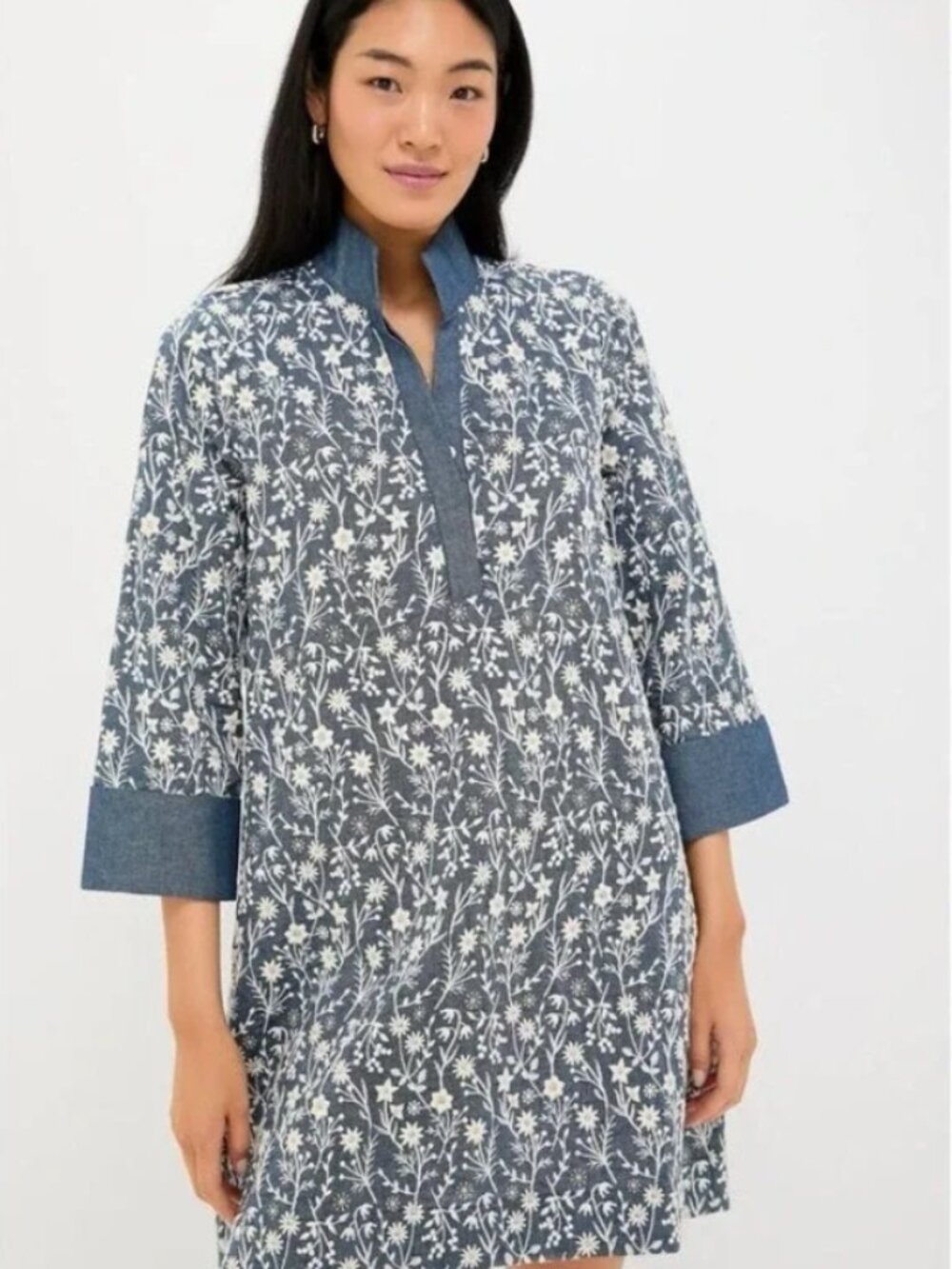 Tuckernuck Embroidered Chambray Wildflower Meadows Megan Dress